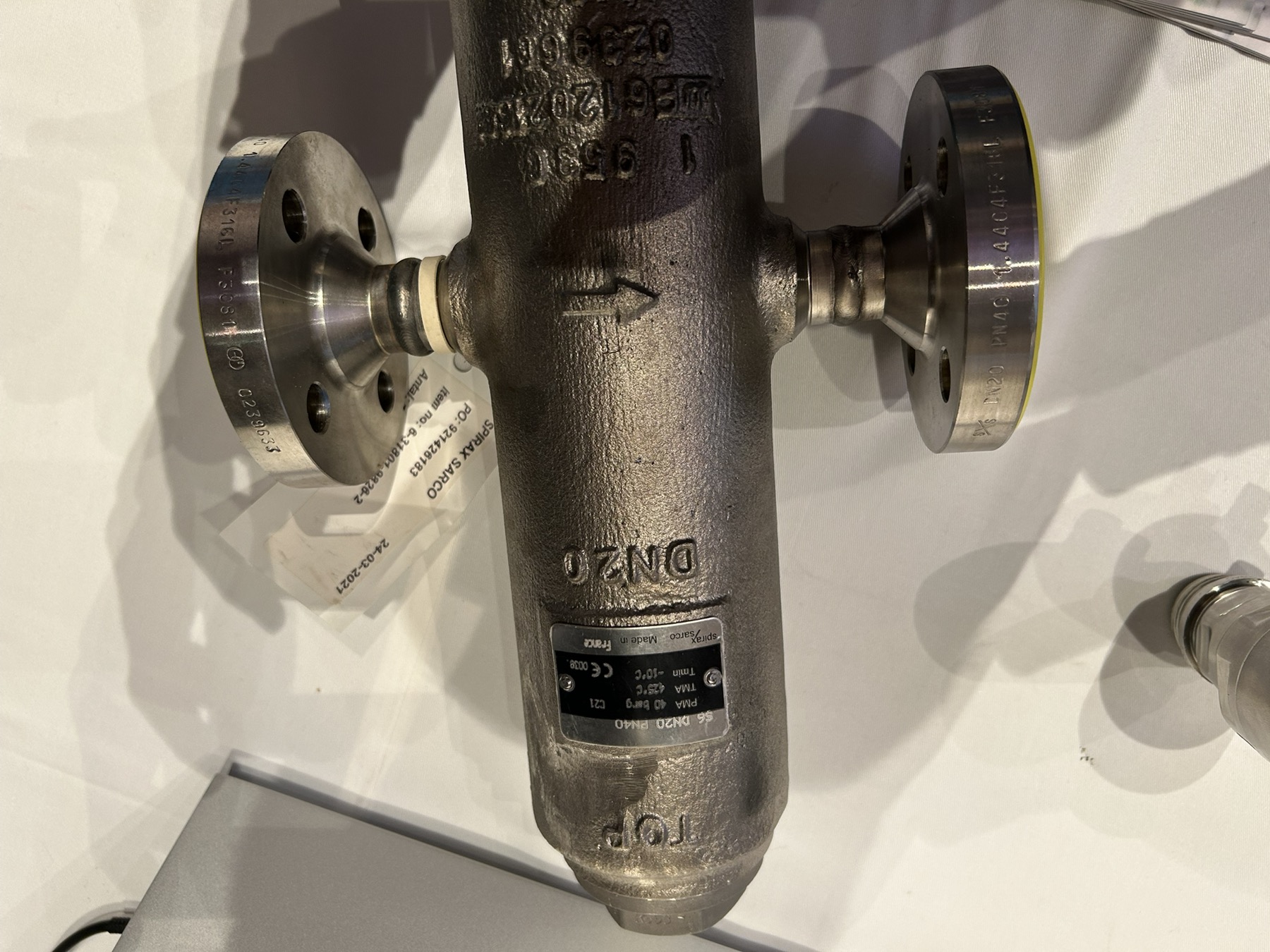 SPIRAX SARCO  S6 DN20 PN40 PMA 40 BARG   C21 TMA 425°C TMIN -10°C   CE 0038. MADE IN FRANCE 